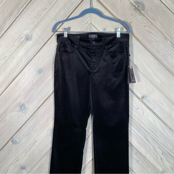 NYDJ  Black Velvet Marilyn Straight Leg Pant - Picture 3 of 14